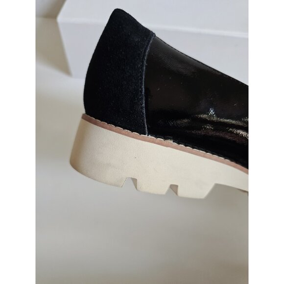 Vionic Shiny Black Loafers with Cream Soles - Picture 9 of 11